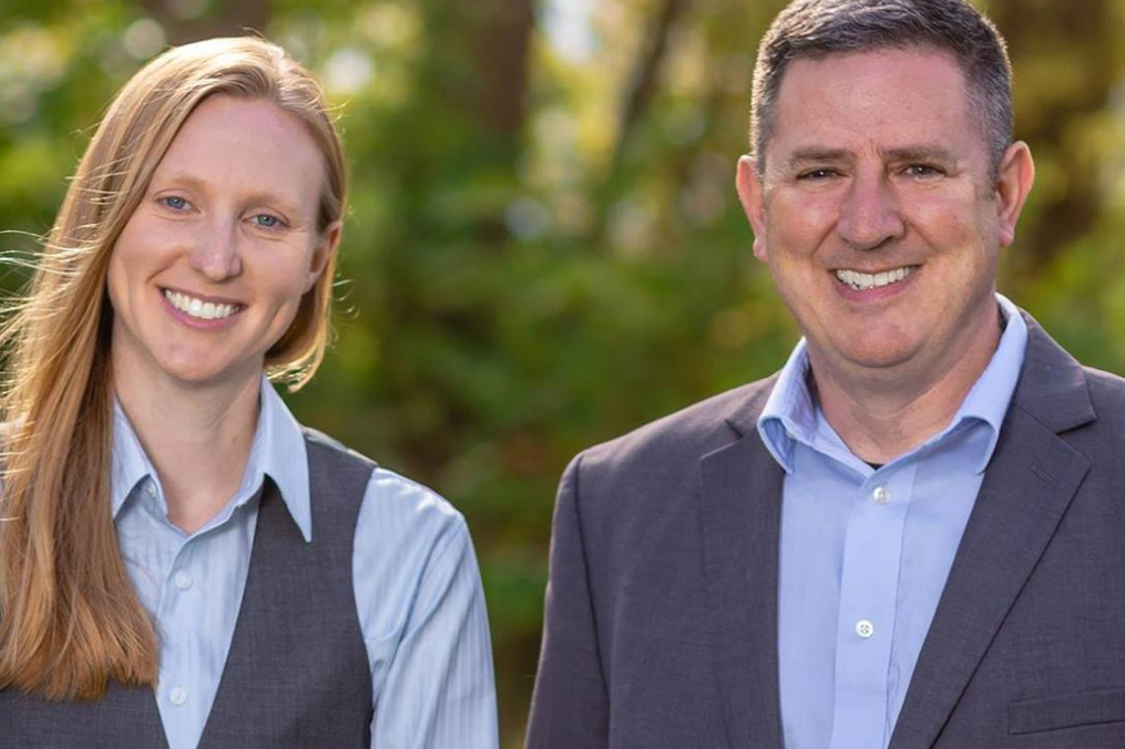 Keuka College graduate Jennifer “Jenn” Olin is shown with running mate Derek Osborne. The pair won election Tuesday and will serve as Tompkins County undersheriff and sheriff, respectively. 